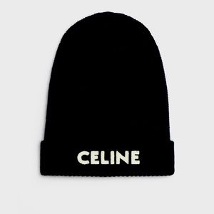 CELINE BEANIE IN RIBBED WOOL BLACK